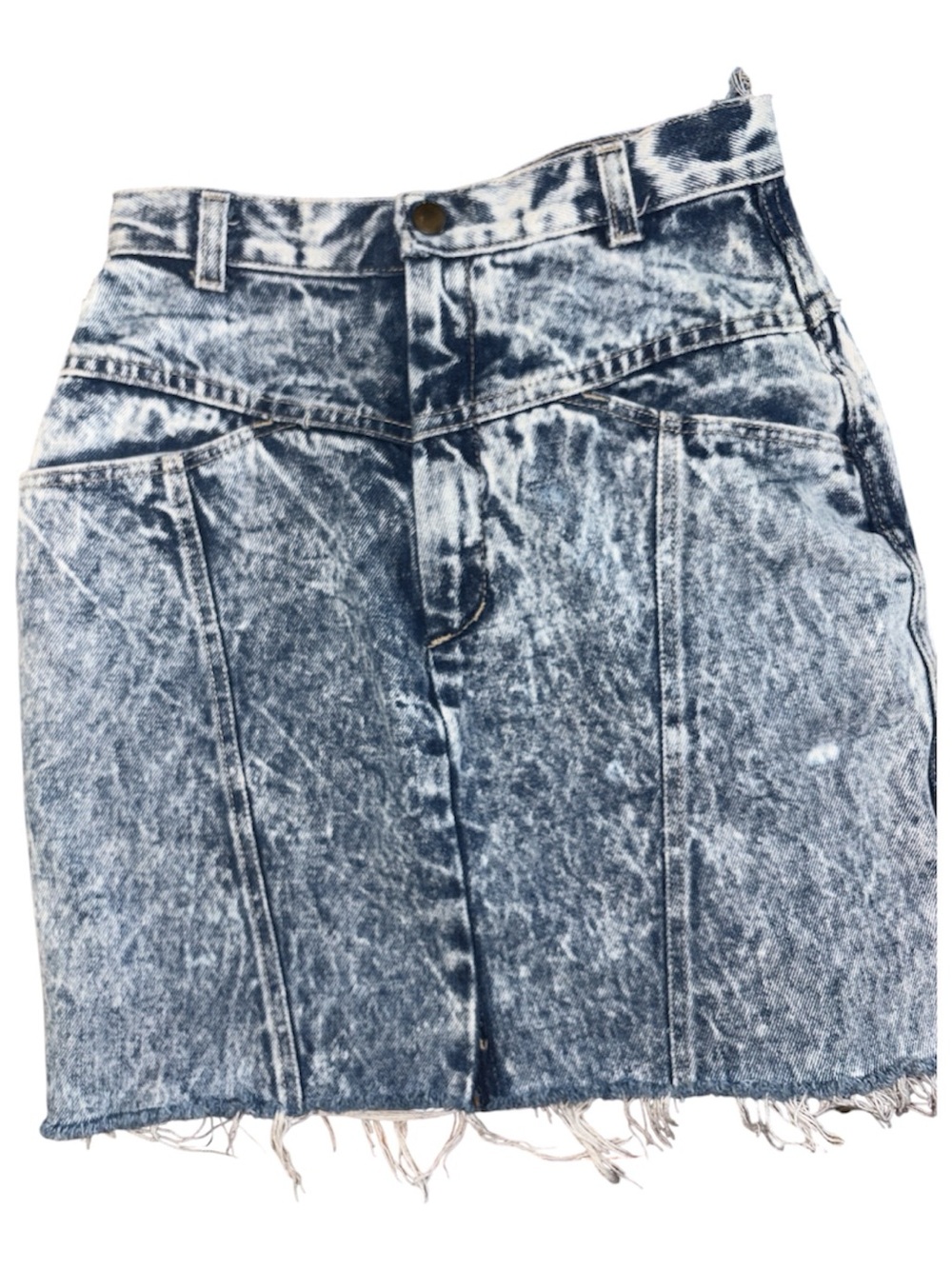 Candies Acid Wash Denim Mini Skirt in Blue high waisted Jean 5/6